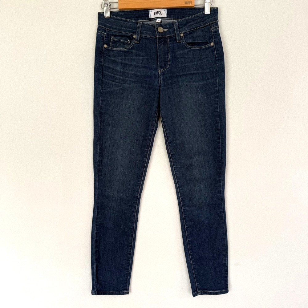 Paige Women's  Verdugo Crop Reynolds Skinny Soft Denim Jeans Dark Wash Size 26